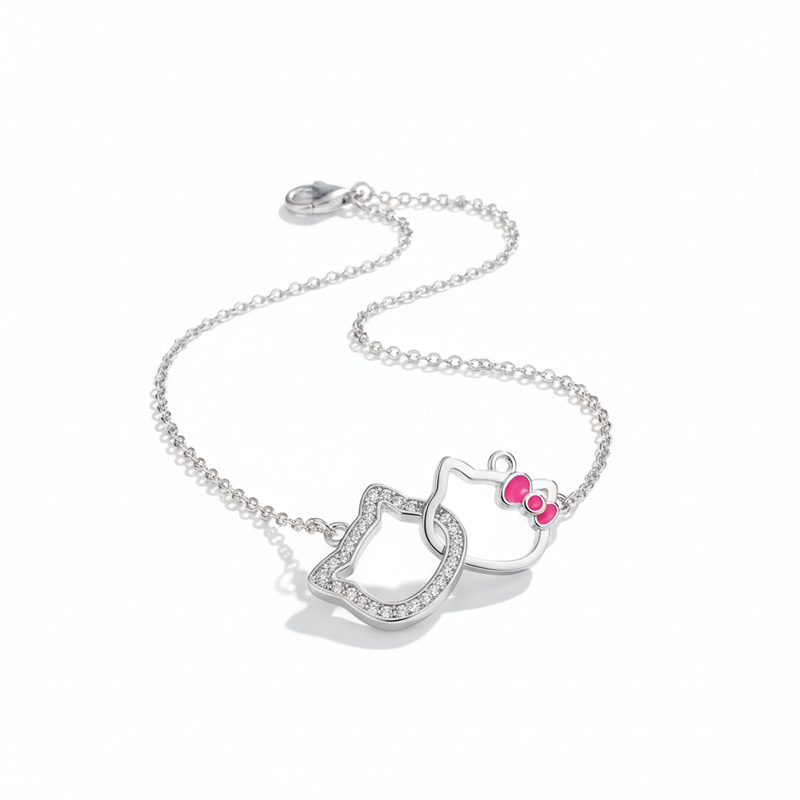 Collier Hello Kitty Femme argent ajustable
