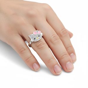 Bague Hello Kitty visage ajustable