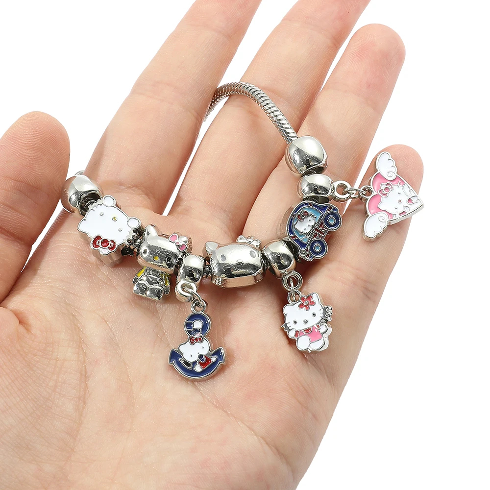 Bracelet Charms Hello Kitty en argent