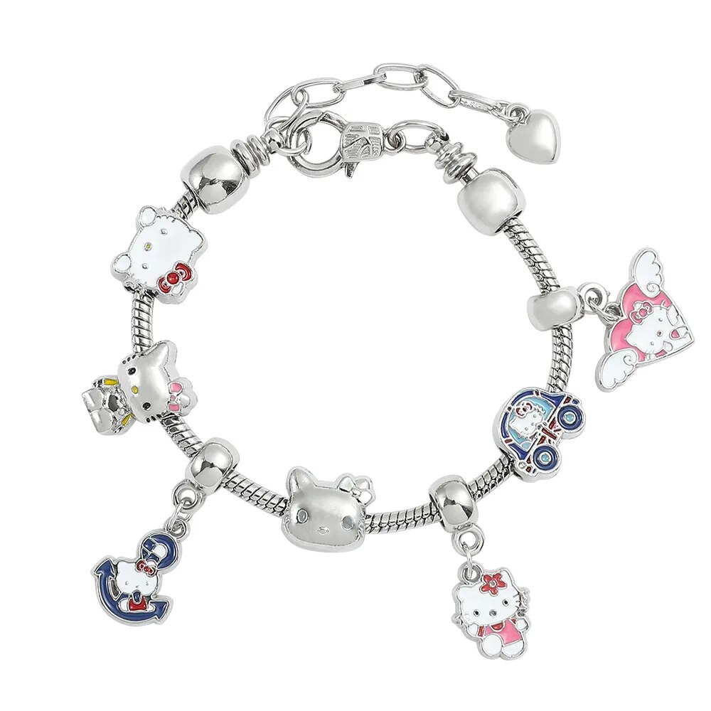 Bracelet Charms Hello Kitty avec 7 charms
