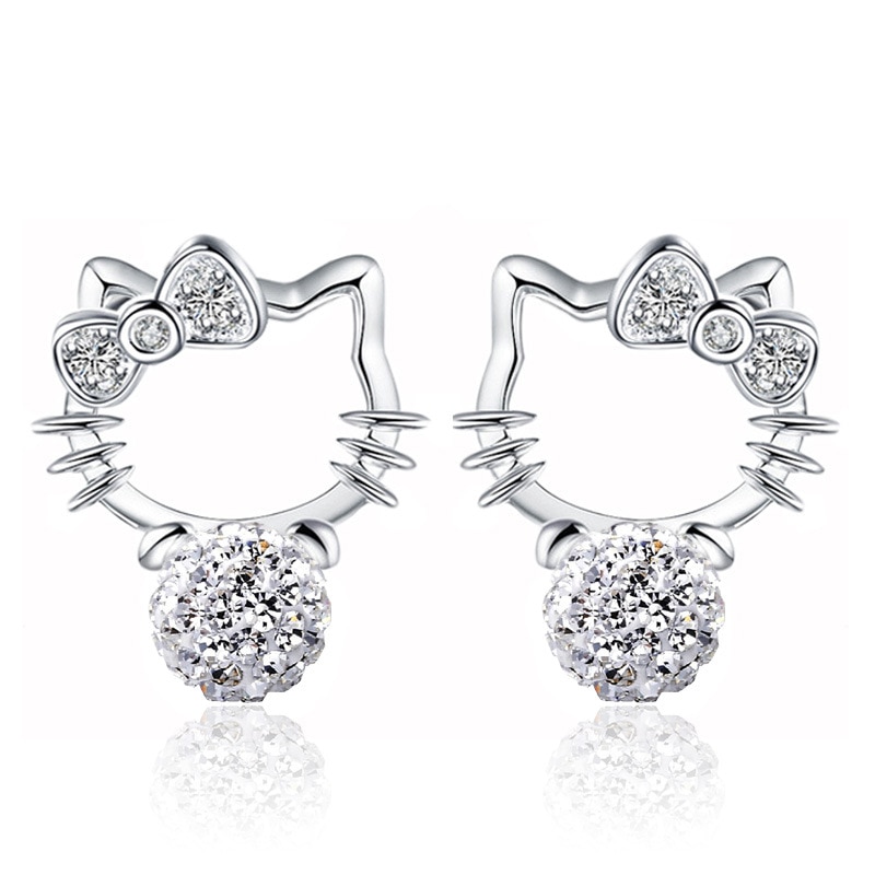Boucles d’Oreilles Hello Kitty diamant