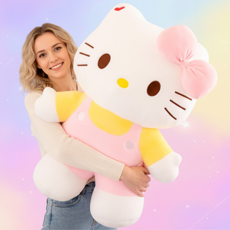 Grosse Peluche Hello Kitty rose 80cm